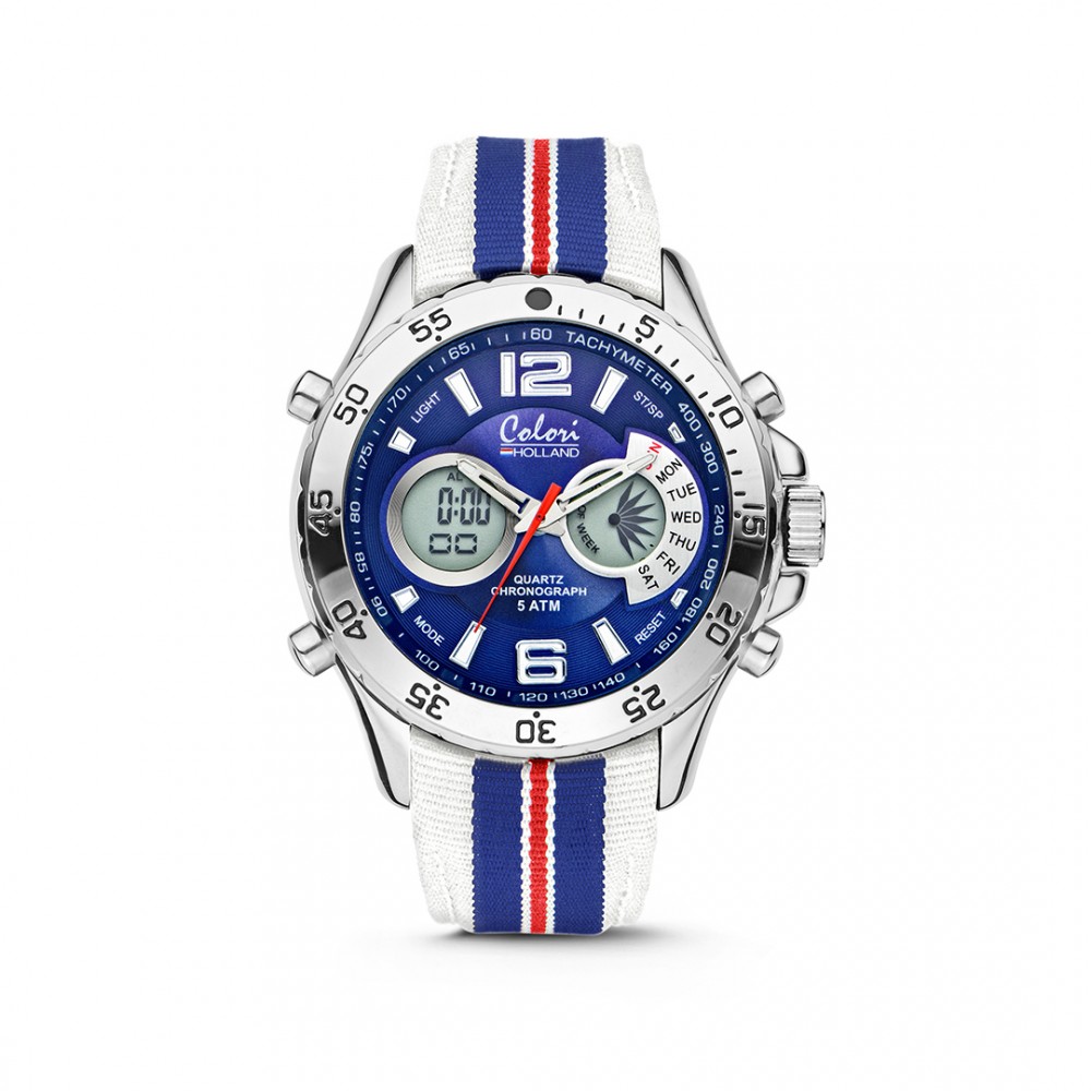 Colori  Férfi karóra, Holland sport white/blue/red 5-CLD132