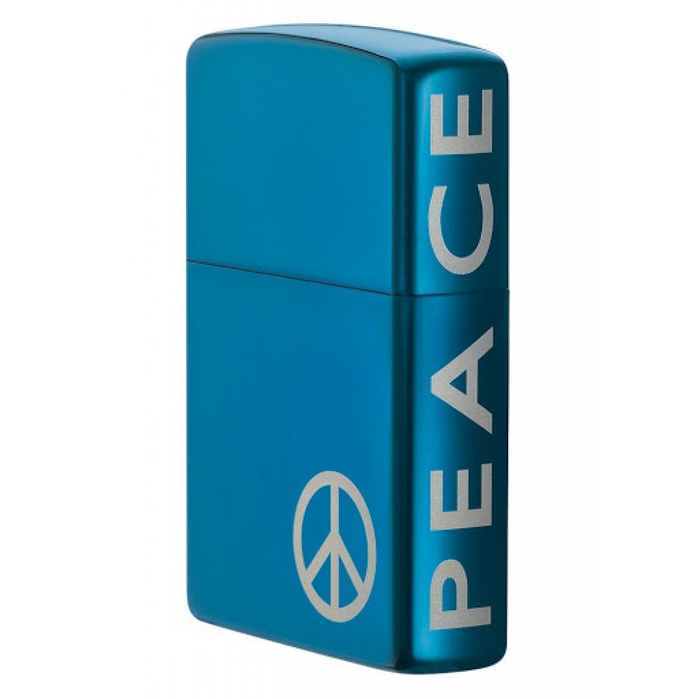 Zippo Öngyújtó, Peace Sapphire Blue Chrome 21055 Zippo Öngyújtó, Peace Sapphire Blue Chrome 21055