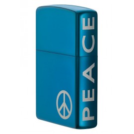 Zippo Öngyújtó, Peace Sapphire Blue Chrome 21055