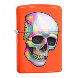 Zippo Öngyújtó, Rainbow Skull Neon Orange 29402