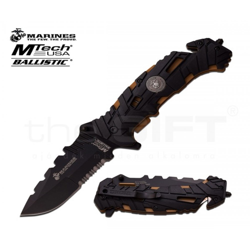 Mtech US Marines bicska Öv vágóval és üvegtörővel Mtech US Marines bicska Öv vágóval és üvegtörővel