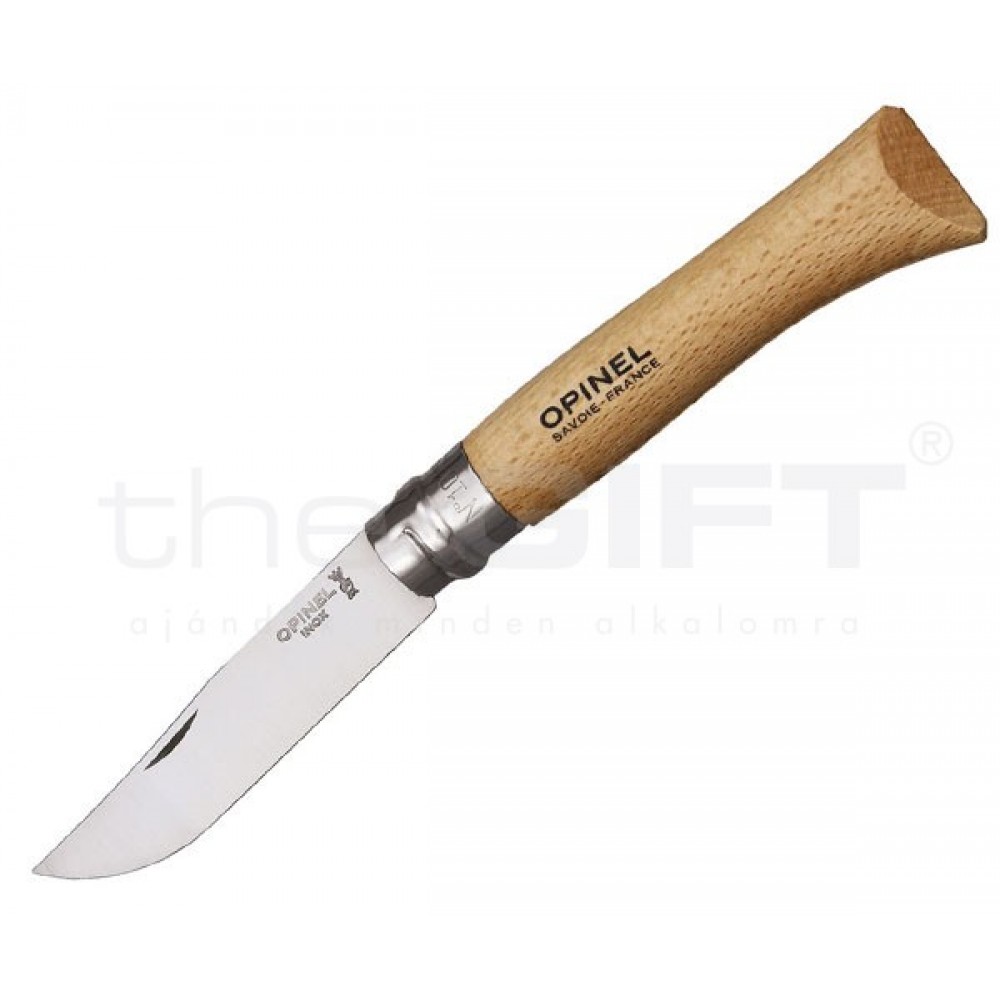 Opinel No. 10 bükkfa bicska Sandvik 12C27 pengével